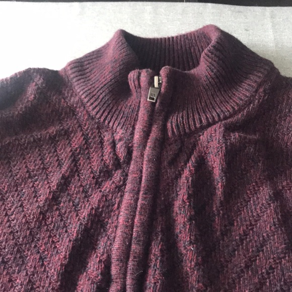 Calvin Klein Jeans Men’s Maroon half-zip Sweater - Picture 2 of 3